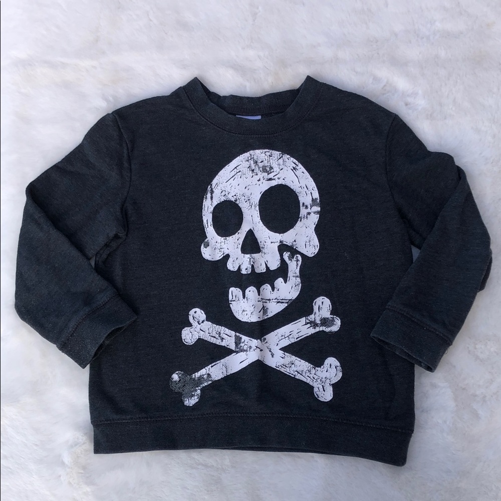 Circo Dk Grey Sweatshirt with White Skull Graphic Size 4T